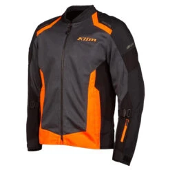 Tessuto Traforate Giacca Klim Induction Nero Strike Arancio